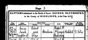 Louisa Sarah Abraham's baptism record