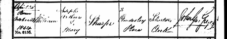 William Sharpe's marriage record